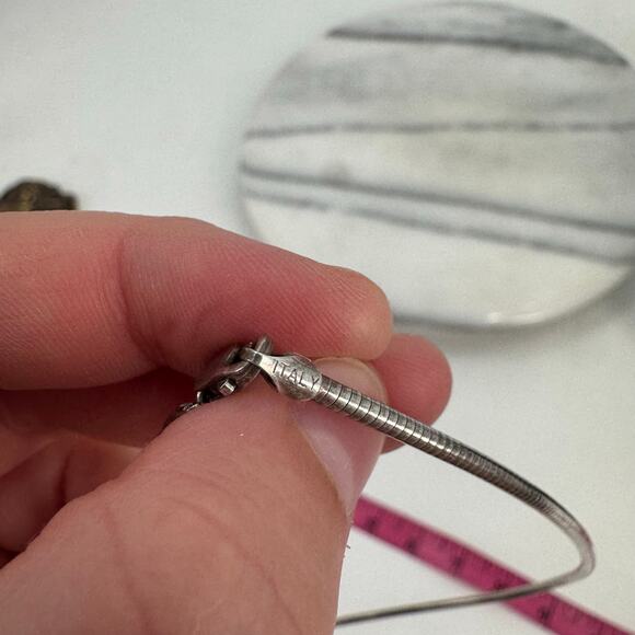 Sterling silver cable chain choker necklace - Picture 4 of 5